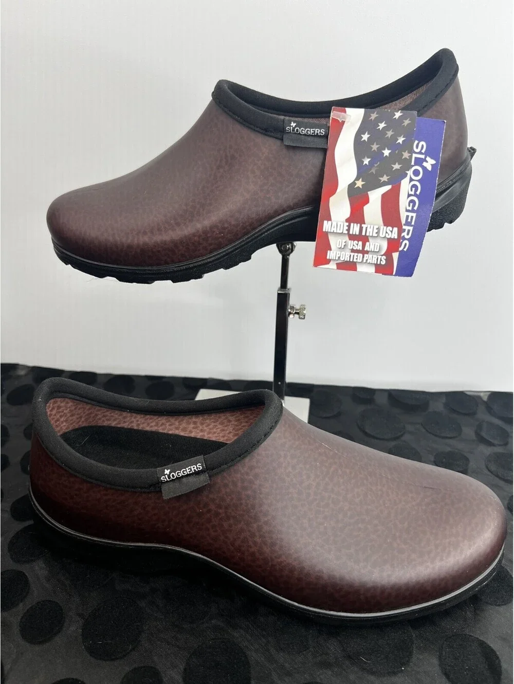 Sloggers Men’s 9 Women’s 11 Waterproof Slip On Shoes Brown NWT Made in USA